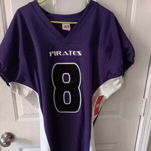 A4 Titan 4-Way Stretch Football Jersey Pirates #8 Purple Size LXL